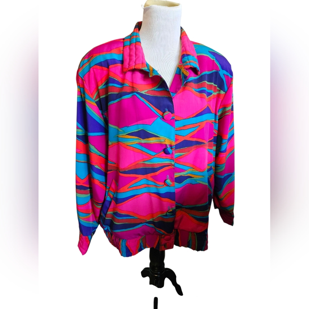 Tan Jay Multi Color Vibrant Jacket Womens Size 12